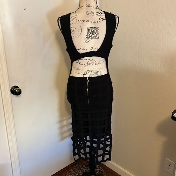 Bebe Black Sia Cage Bandage Embellished Dress - Picture 6 of 16